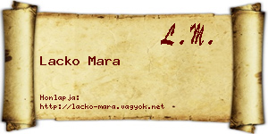 Lacko Mara névjegykártya