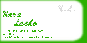mara lacko business card